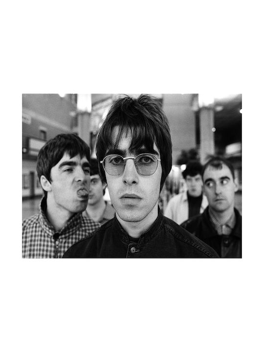 Music Poster Oasis Ms150 30cm X 40cm Μαύρο Ξύλινο Κάδρο