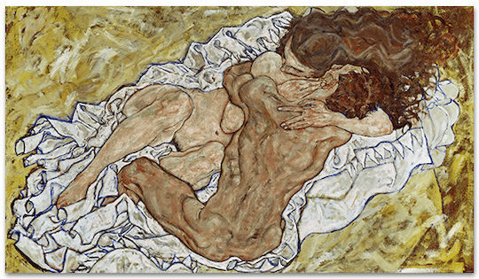 Καμβάς Egon Schiele Καθισμένο Ζευγάρι 55χ96