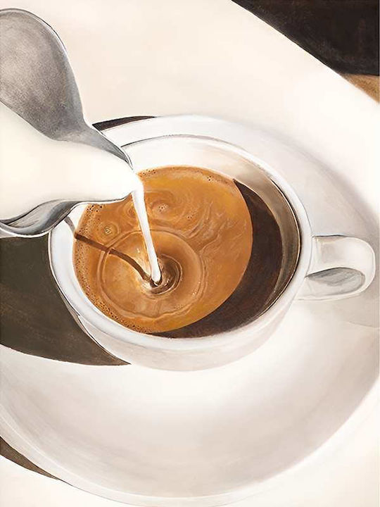 Poster Cappuccino Coffee Pst25333 50cm X 70cm Κορνίζα Σκούρο Φυσικό Ξύλου Καφέ