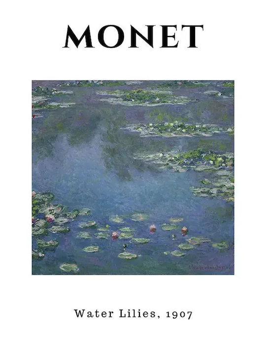 Poster Monet Waterlillies Art013 30cm X 40cm Κορνίζα Σκούρο Φυσικό Ξύλου Καφέ