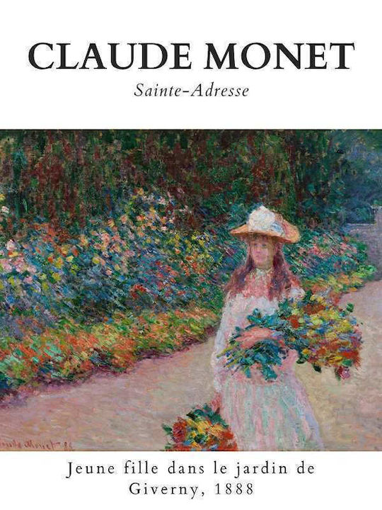 Poster Claude Monet Young Girl in the Garden of Giverny Art101 30cm X 40cm Frame Dark Natural Wood Brown