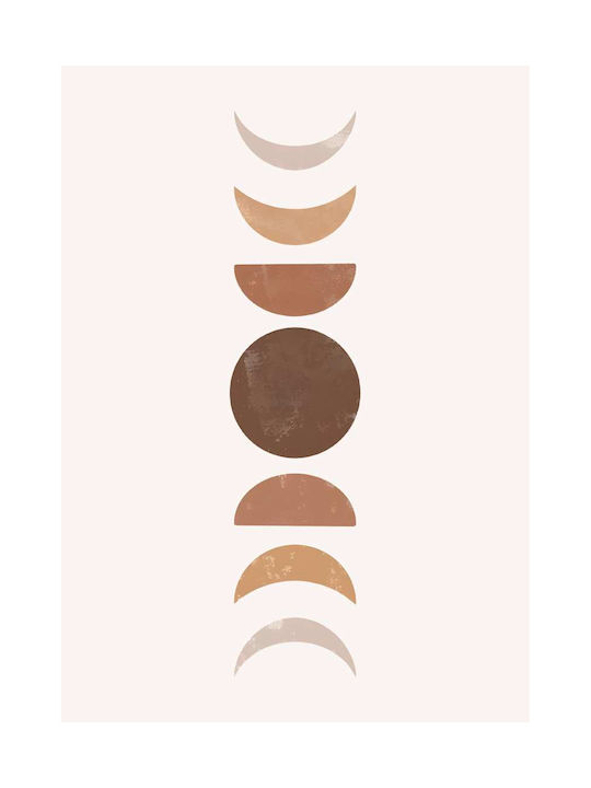 Poster Moon Geometry Pst178 30cm X 40cm Κορνίζα Σκούρο Φυσικό Ξύλου Καφέ
