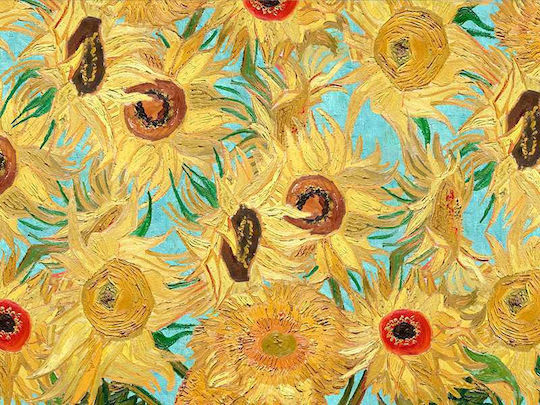 Плакат Van Gogh Sunflowers Art109 30см X 40см Рамка Тъмно Натурално Дърво Кафяво