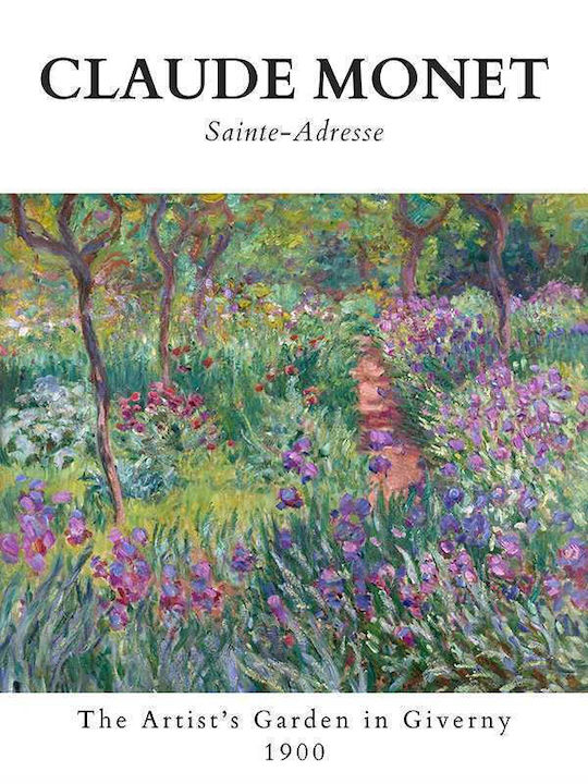 Poster Claude Monet Artists Garden In Giverny Art086 30cm X 40cm Frame Dark Natural Wood Brown