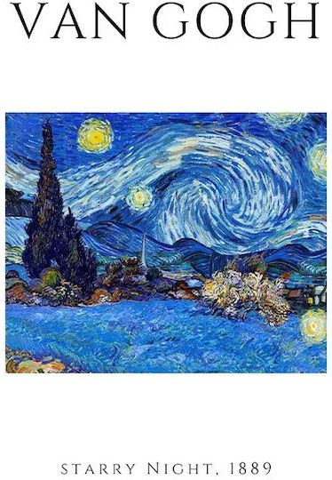 Van Gogh Starry Night A Αντίγραφο του Van Gogh Ξύλινο