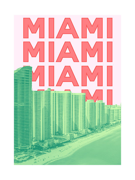 Poster Miami Pop Art Pst25506 21cm X 30cm White Frame PVC