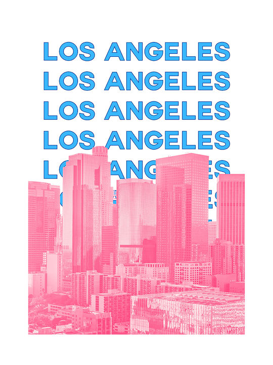 Poster Los Angeles Pop Art Pst25508 30cm X 40cm Μαύρη Ξύλινη Κορνίζα