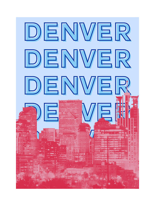 Poster Denver Pop Art Pst25519 21cm X 30cm Λευκό Κάδρο Pvc