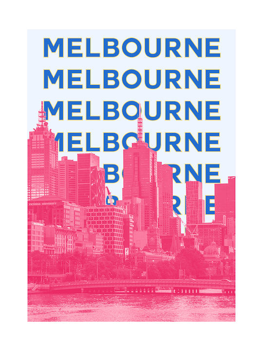 Poster Melbourne Pop Art Pst25511 21cm X 30cm White Frame PVC
