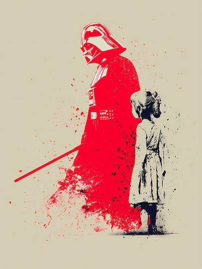 Poster Star Wars Darth Vader Banksy Art Mv304 60cm X 90cm Μαύρη Ξύλινη Κορνίζα