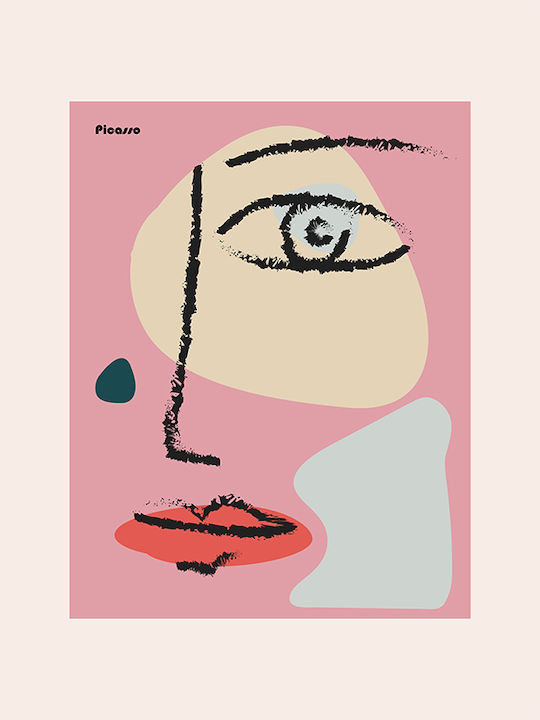 Poster Pablo Picasso Abstract Collage Art237 21cm X 30cm Λευκή Ξύλινη Κορνίζα