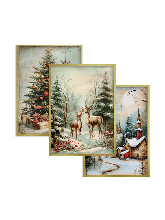 Christmas Posters Gold Frame Living Room Bedroom Christmas Images