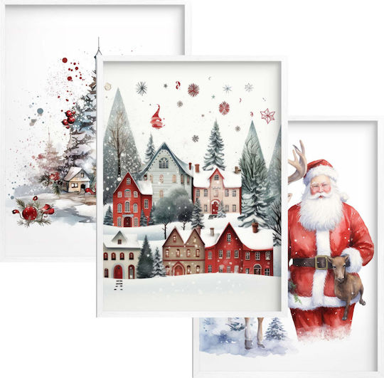 Decowalls Gemälde Weihnachten Feiertage Wand Santa Claus Schnee Winter