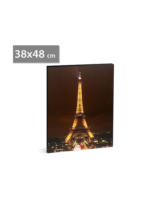 Decorative Led Picture "eiffel Tower" 2 X Aa 38 X 48 Cm