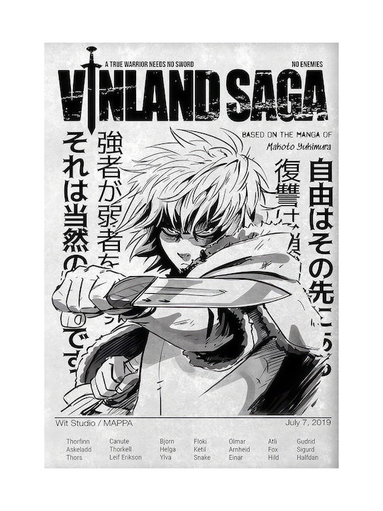 Poster Vinland Saga Thorfinn An154 21cm X 30cm Λευκή Ξύλινη Κορνίζα
