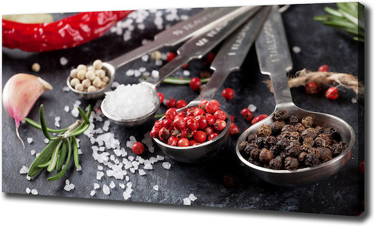 Wall Canvas High Quality Print Herbs Spices 140x70 Cm