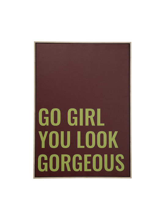 Canvas Painting Go Girl Brown Frame 50x70cm