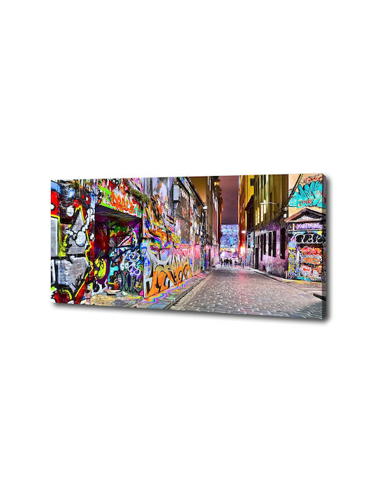 Wandbild Segeltuch Hochwertiger Druck Buntes Graffiti 125x50 cm