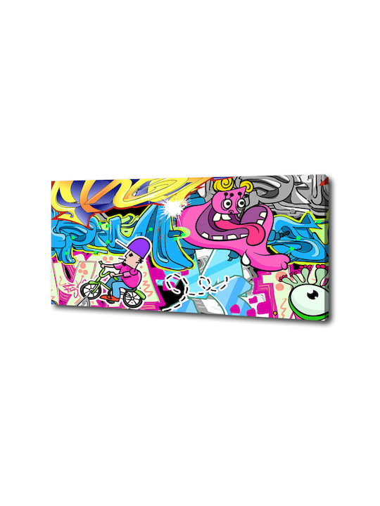 Panou De Perete Pânză Potrivit Pentru Decor Permanent Graffiti 125x50 Cm
