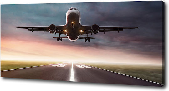 Panou De Perete De Înaltă Calitate Pânză Avion Decolează 125x50 Cm