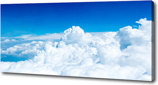 Dekorationsrahmen aus Segeltuch mit Wolkenflug eines Vogels 125x50 cm Dekorationsrahmen aus Segeltuch mit Wolkenflug eines Vogels 125x50 cm