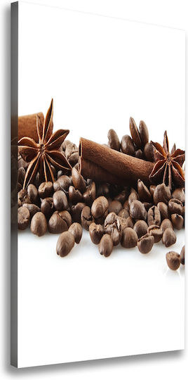 Wall Canvas Painting Ready Immediate Placement Brown Grains 50x100 Cm