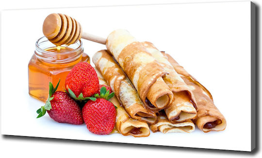 Wall Canvas Painting High Quality Print Delicious Pancakes 140x70 Cm