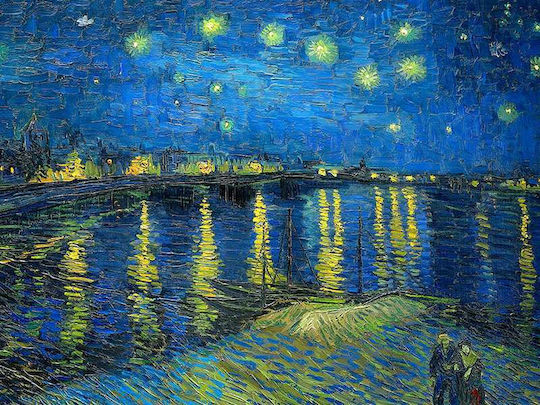 Van Gogh - Starry Night Over The Rhone A Αντίγραφο του Van Gogh Ξύλινο