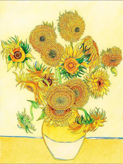 Poster Van Gogh Sunflowers Art116 50cm X 70cm Black Wooden Frame