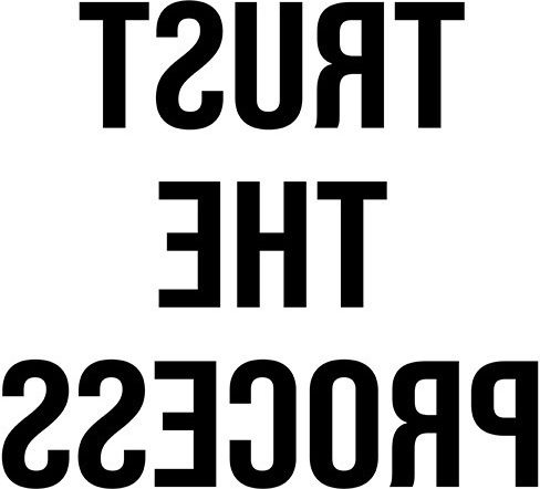 Zitat Poster Trust Process Pq187 50cm x 70cm Weiße Hölzernes Rahmen