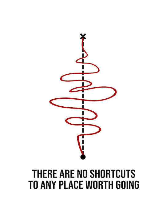 Quote Poster No Shortcuts Pq183 21cm X 30cm White Frame PVC