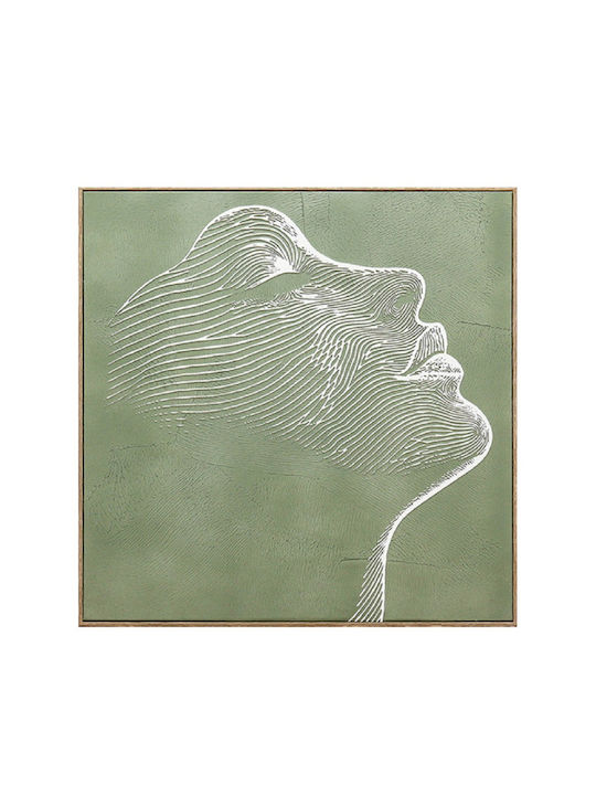 Espiel Canvas Painting Green Pvc Mdf 60x60x3cm Code Fal416