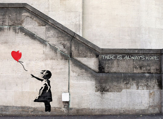 Girl with Balloon 17175 Banksy Replica on Canvas 30x20 cm