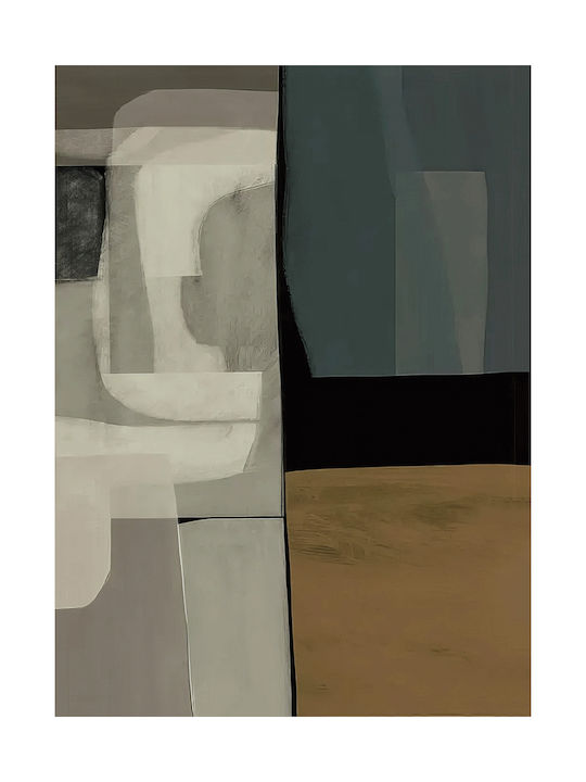 Πίνακας Ζωγραφικής Καμβά Neutral Green Abstract 50x70 Cm