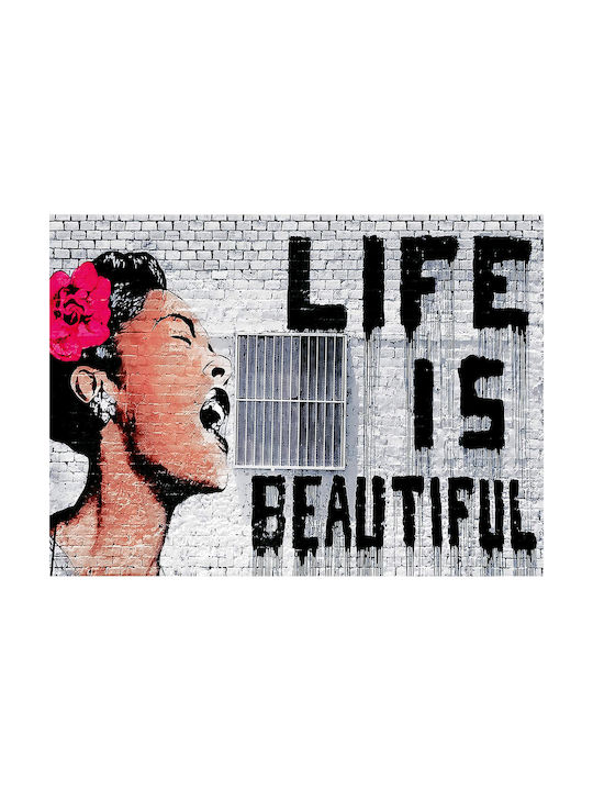 I-gallery Life Is Beautiful Πίνακας Αντίγραφο του Banksy σε Καμβά 90x60cm