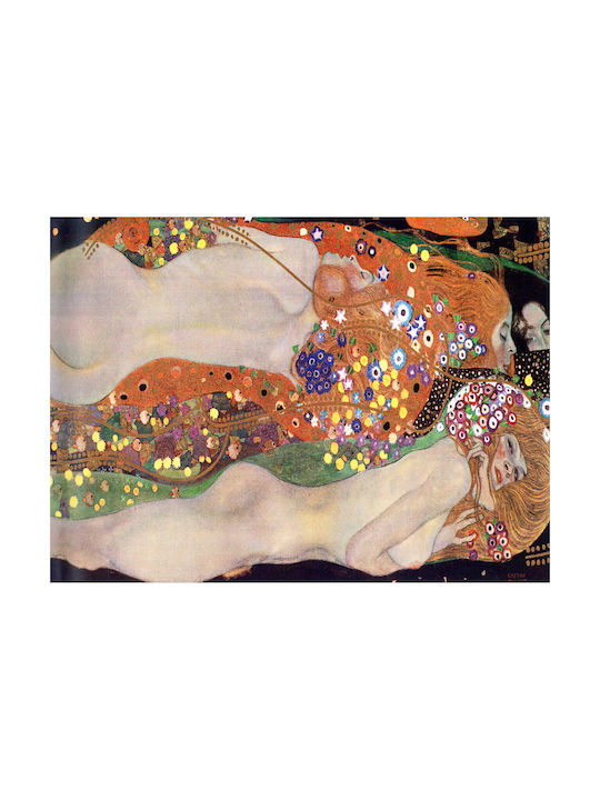 I-gallery Water Serpents Ii Painting Copy of Gustav Klimt on Canvas 90x60cm