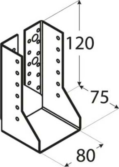 Domax Beam Shoe for Pergola Galvanized 12x8cm 1pcs