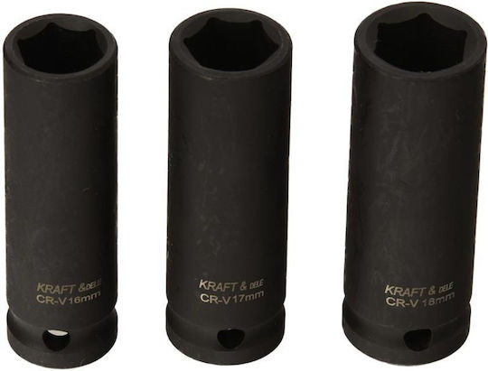 Kraft & Dele Căpăcei Pneumatic - Pneumatic cu Patrat de Prindere 1/2" Set 16buc