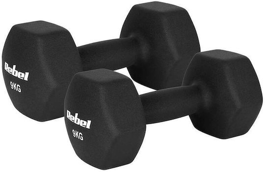 Rebel Set Haltere Hexagonale din Neopren 2 x 9kg