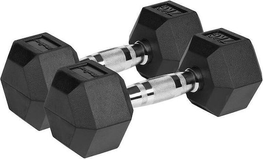 Rebel Set Hexagonal Rubber Dumbbells 2 x 7kg
