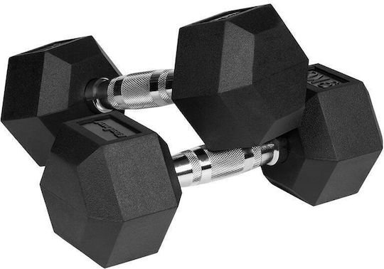 Rebel Hexagonal Rubber Dumbbell Set 2 x 9kg
