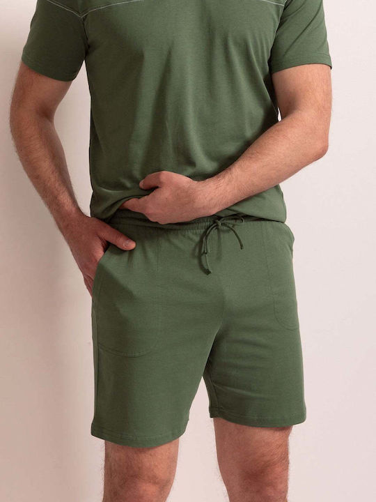 Sofiaman Pijama Bărbătească de Vară din Bumbac Verde