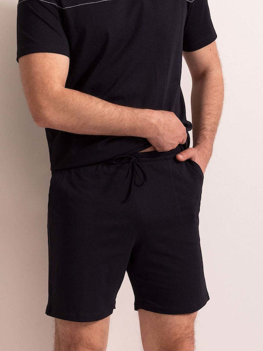 Sofiaman Summer Men's Cotton Pyjamas Navy Blue