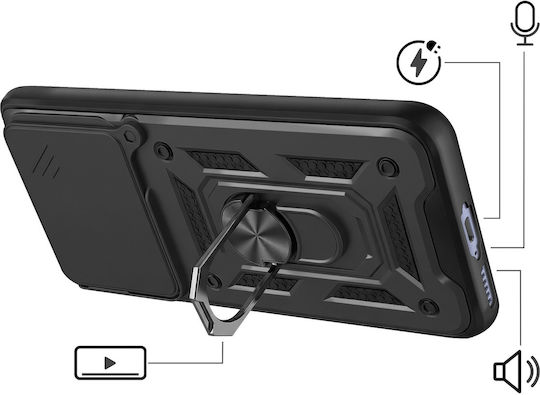 Mayaxess Ring Case Redmi Note 15 4g Sliding Camera Cover Black