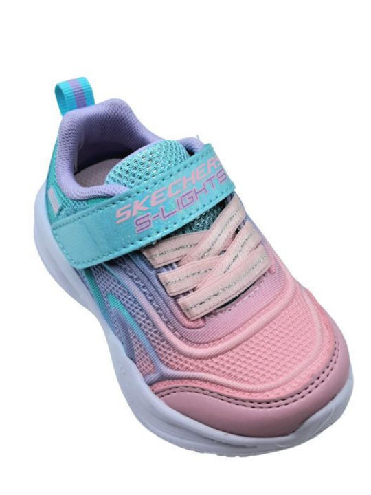 Kids Sports Shoes Running with Hoop & Loop Closure Pink