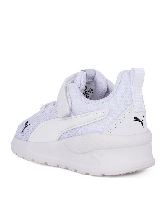 Anzarun Lite AC Kids Sports Shoes Running with Hoop & Loop Closure White