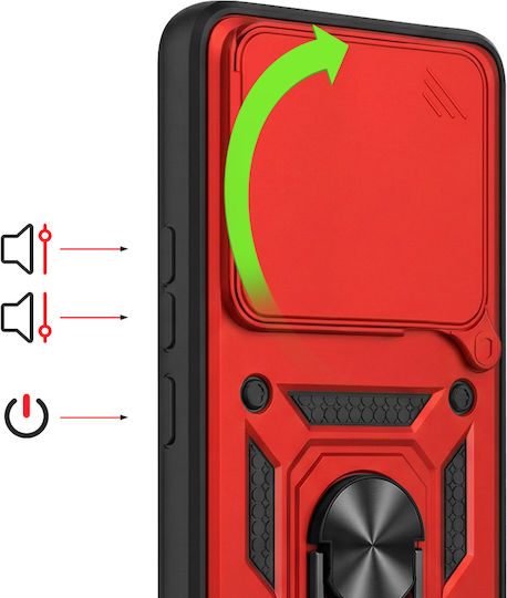 Mayaxess Ring Case Redmi Note 15 5g Sliding Camera Cover Red