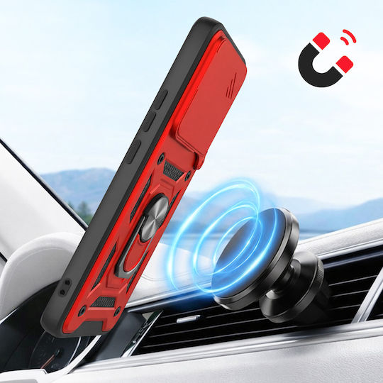 Mayaxess Ring Case Redmi Note 15 5g Sliding Camera Cover Red