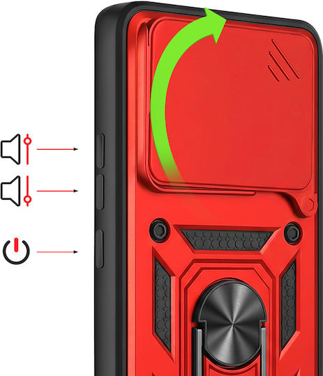 Mayaxess Ring Case Redmi Note 15 4g Sliding Camera Cover Red