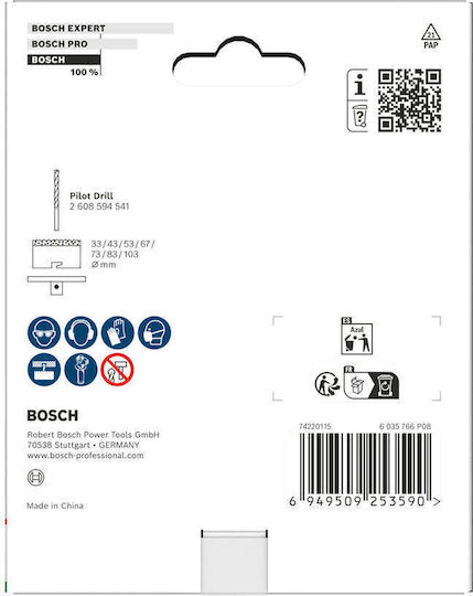 Bosch Werkzeugzubehör Bohrkronen Halter Mauerwerk Weiche Fliesen 33-103 Mm